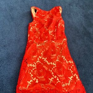Red floral dress